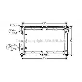 Radiateur, refroidissement du moteur AVA QUALITY COOLING DWA2068
