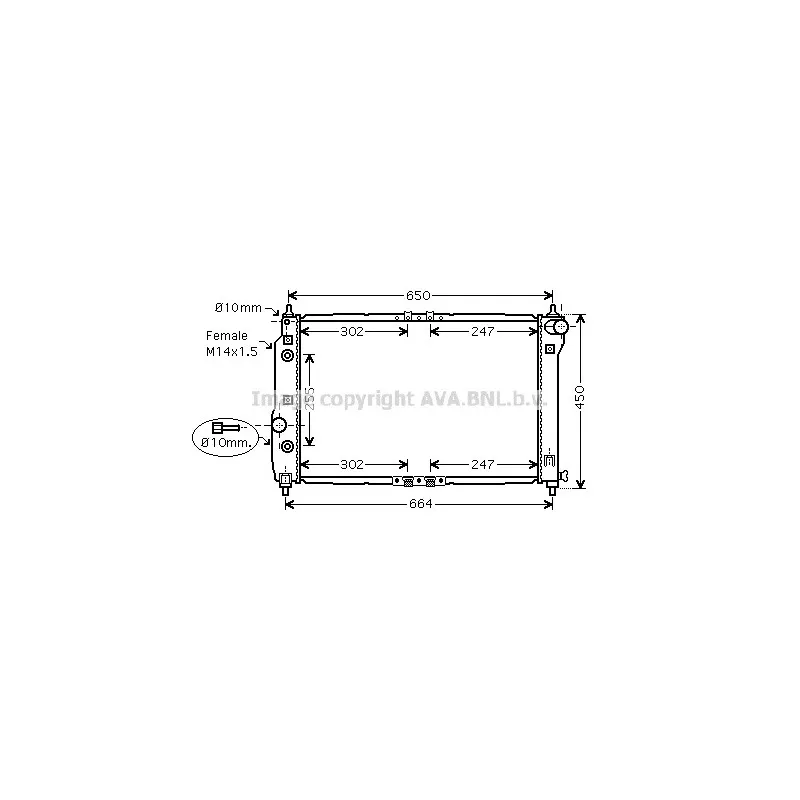 Radiateur, refroidissement du moteur AVA QUALITY COOLING DWA2068