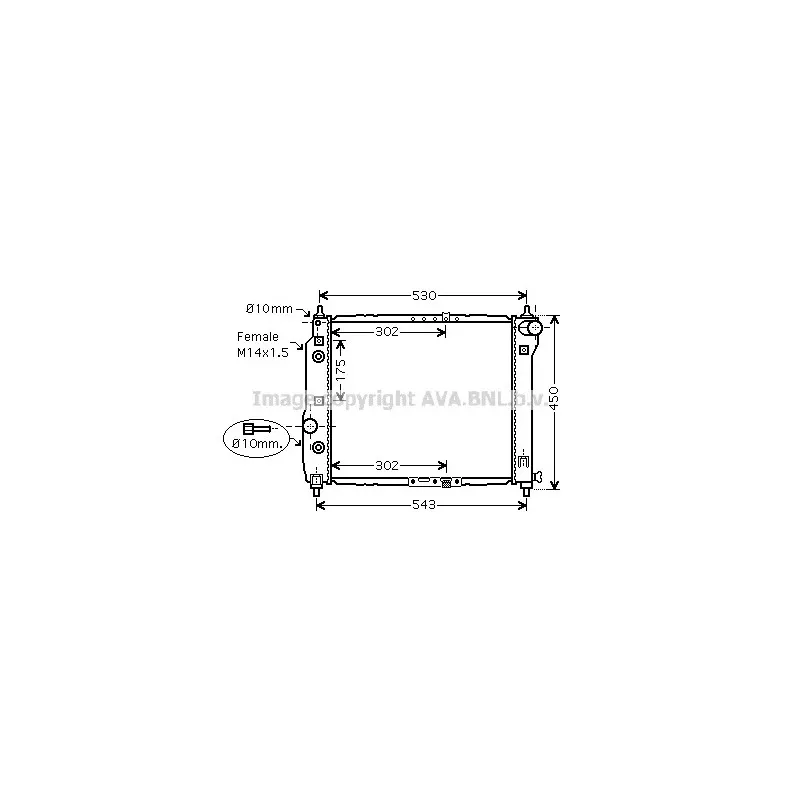 Radiateur, refroidissement du moteur AVA QUALITY COOLING DWA2069