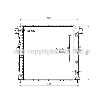 Radiateur, refroidissement du moteur AVA QUALITY COOLING DWA2105
