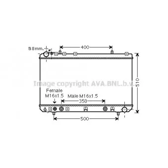 Radiateur, refroidissement du moteur AVA QUALITY COOLING DWA2138