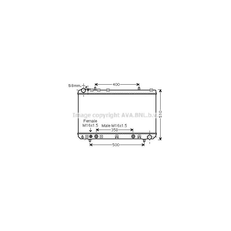 Radiateur, refroidissement du moteur AVA QUALITY COOLING DWA2138