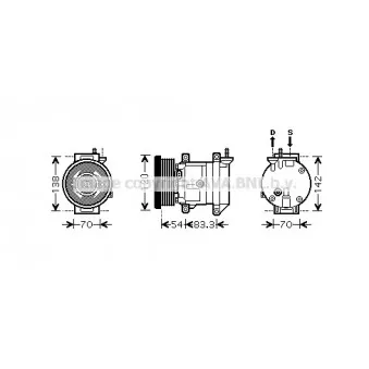 Compresseur, climatisation AVA QUALITY COOLING DWAK071