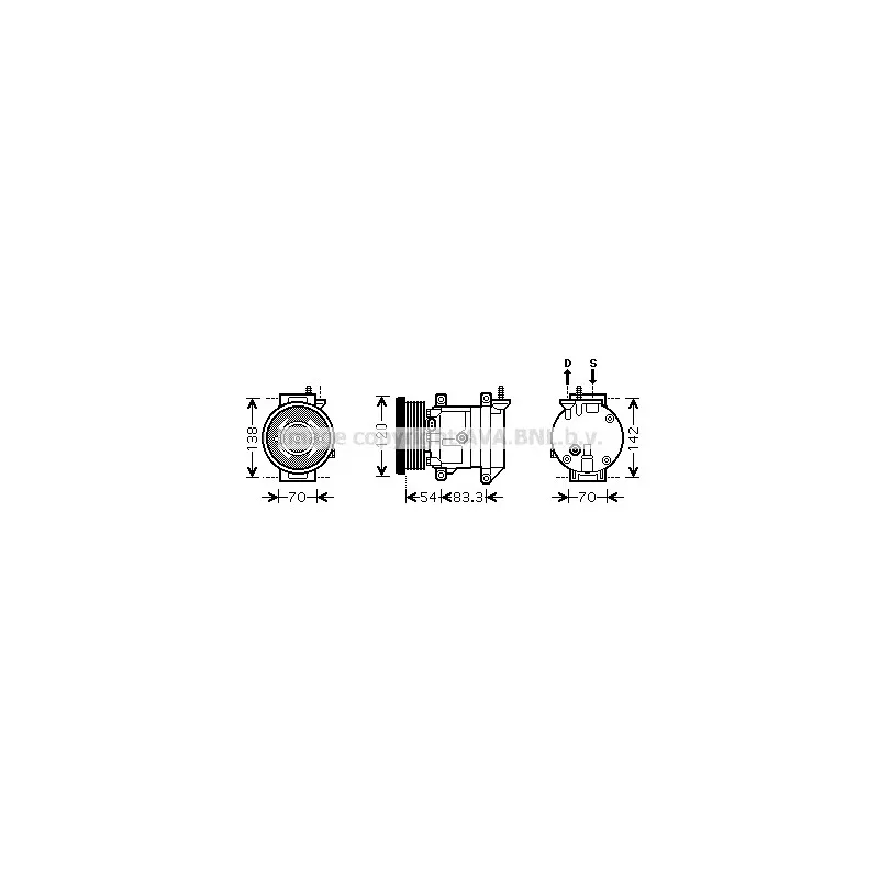 Compresseur, climatisation AVA QUALITY COOLING DWAK071