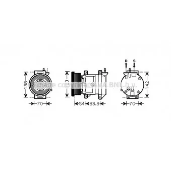 Compresseur, climatisation AVA QUALITY COOLING