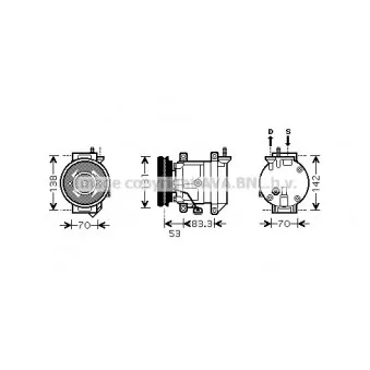 Compresseur, climatisation AVA QUALITY COOLING DWK080