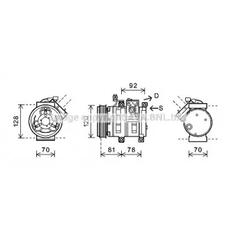 Compresseur, climatisation AVA QUALITY COOLING DWK099