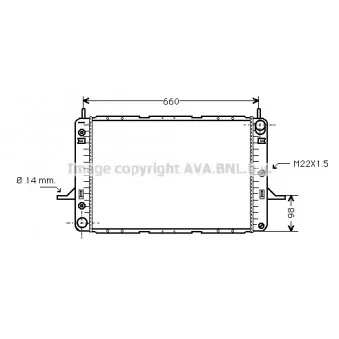 Radiateur, refroidissement du moteur AVA QUALITY COOLING FD2062