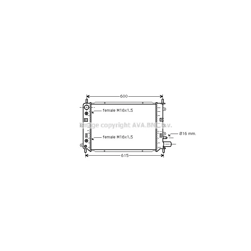 Radiateur, refroidissement du moteur AVA QUALITY COOLING FD2153