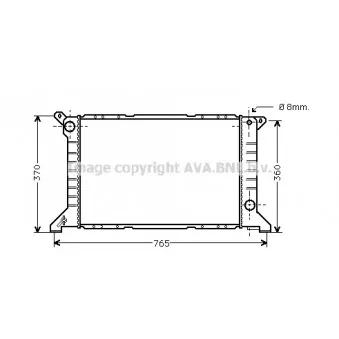 Radiateur, refroidissement du moteur AVA QUALITY COOLING FD2203
