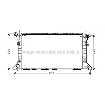 Radiateur, refroidissement du moteur AVA QUALITY COOLING FD2205