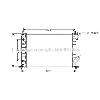 Radiateur, refroidissement du moteur AVA QUALITY COOLING FD2222