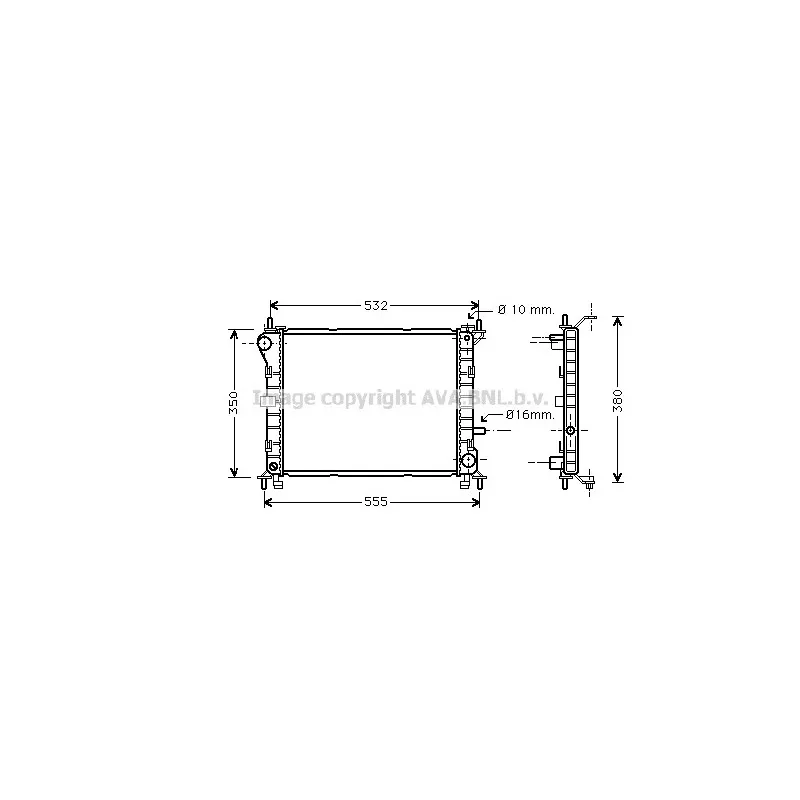 Radiateur, refroidissement du moteur AVA QUALITY COOLING FD2263