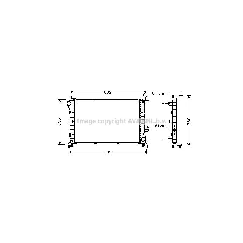 Radiateur, refroidissement du moteur AVA QUALITY COOLING FD2264