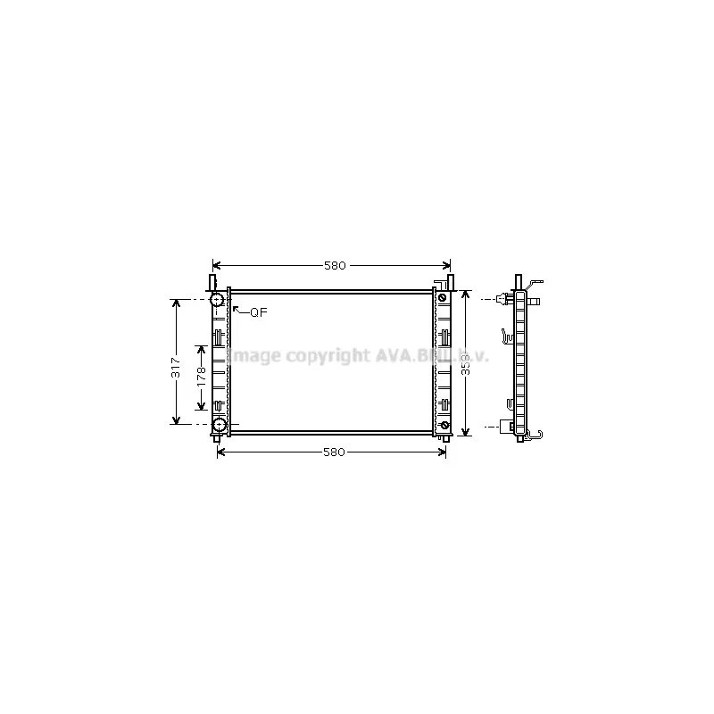 Radiateur, refroidissement du moteur AVA QUALITY COOLING FD2324
