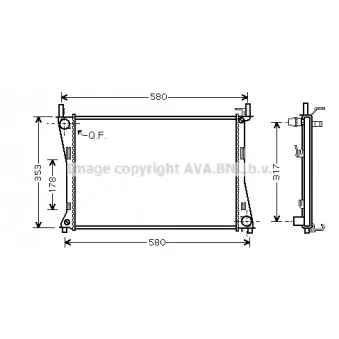 Radiateur, refroidissement du moteur AVA QUALITY COOLING FD2325
