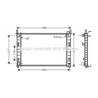 Radiateur, refroidissement du moteur AVA QUALITY COOLING FD2326