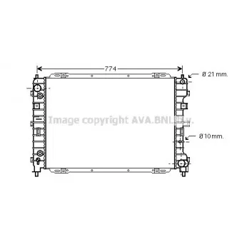 Radiateur, refroidissement du moteur AVA QUALITY COOLING FD2345