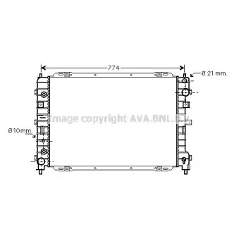 Radiateur, refroidissement du moteur AVA QUALITY COOLING FD2346