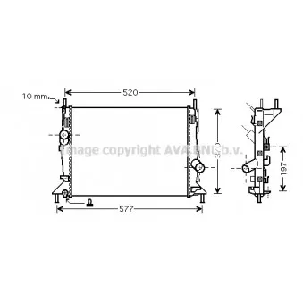Radiateur, refroidissement du moteur AVA QUALITY COOLING FD2368