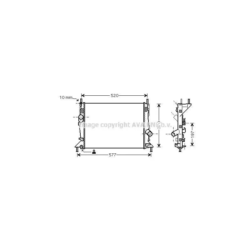 Radiateur, refroidissement du moteur AVA QUALITY COOLING FD2368