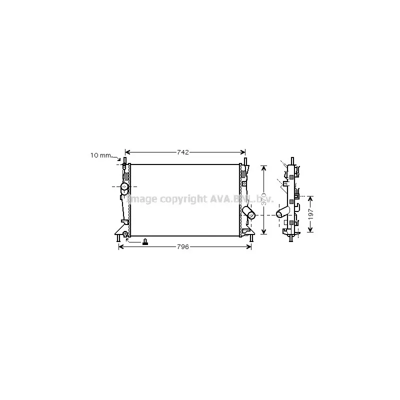 Radiateur, refroidissement du moteur AVA QUALITY COOLING FD2370
