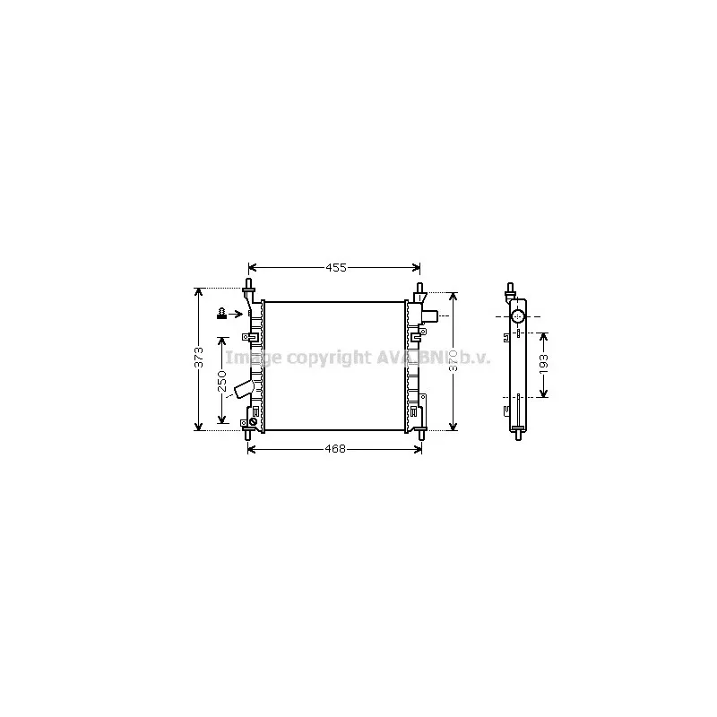 Radiateur, refroidissement du moteur AVA QUALITY COOLING FD2372