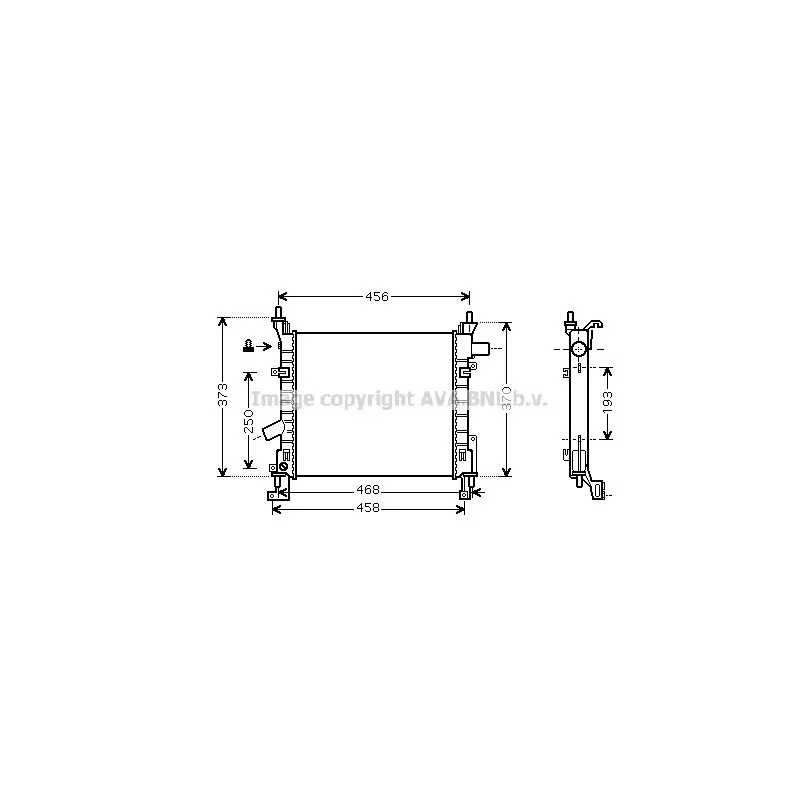 Radiateur, refroidissement du moteur AVA QUALITY COOLING FD2373