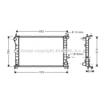 Radiateur, refroidissement du moteur AVA QUALITY COOLING FD2379