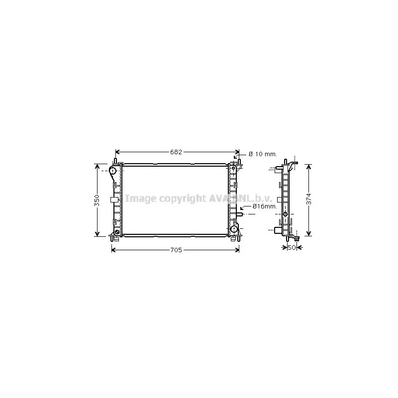 Radiateur, refroidissement du moteur AVA QUALITY COOLING FD2379