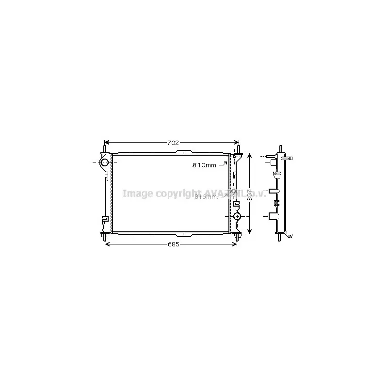 Radiateur, refroidissement du moteur AVA QUALITY COOLING FD2381
