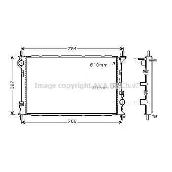 Radiateur, refroidissement du moteur AVA QUALITY COOLING FD2382
