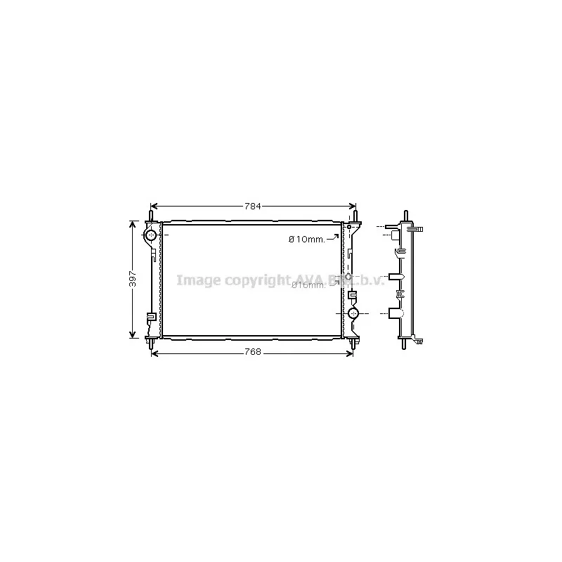Radiateur, refroidissement du moteur AVA QUALITY COOLING FD2382