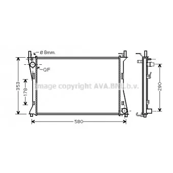 Radiateur, refroidissement du moteur AVA QUALITY COOLING FD2400