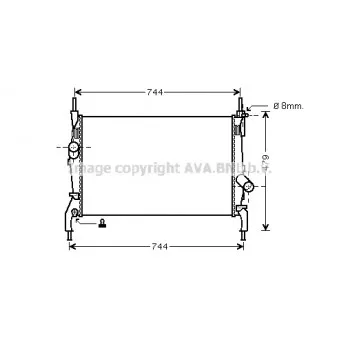 Radiateur, refroidissement du moteur AVA QUALITY COOLING FD2404