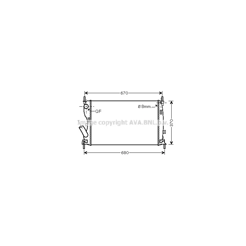 Radiateur, refroidissement du moteur AVA QUALITY COOLING FD2408