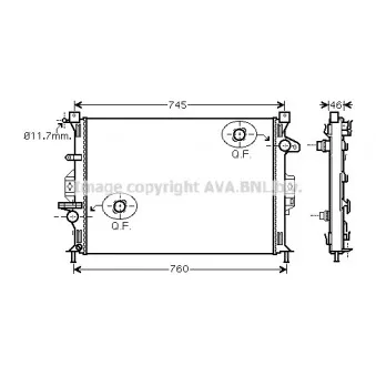 Radiateur, refroidissement du moteur AVA QUALITY COOLING FD2421