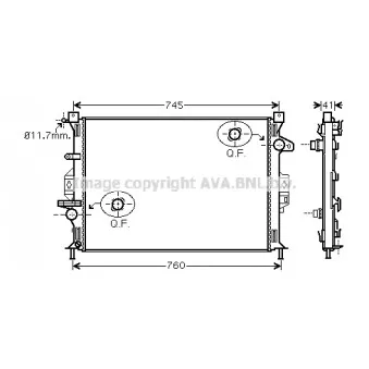Radiateur, refroidissement du moteur AVA QUALITY COOLING FD2424