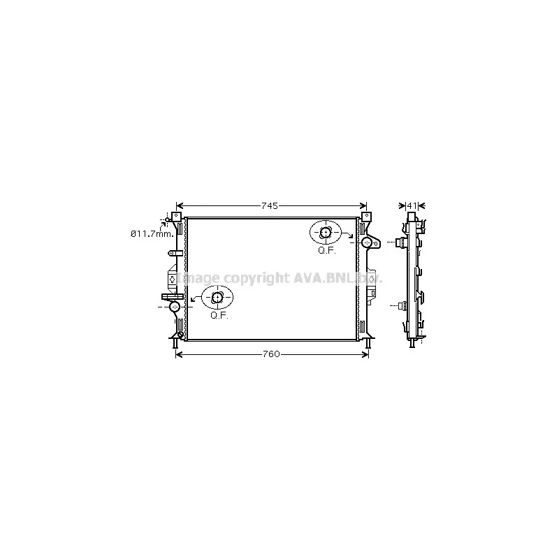 Radiateur, refroidissement du moteur AVA QUALITY COOLING FD2424