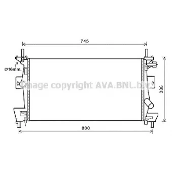 Radiateur, refroidissement du moteur AVA QUALITY COOLING FD2475