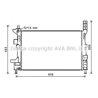 Radiateur, refroidissement du moteur AVA QUALITY COOLING FD2578