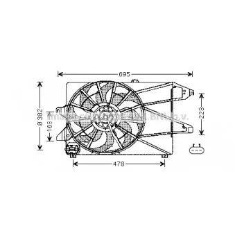 Ventilateur, refroidissement du moteur AVA QUALITY COOLING FD7504
