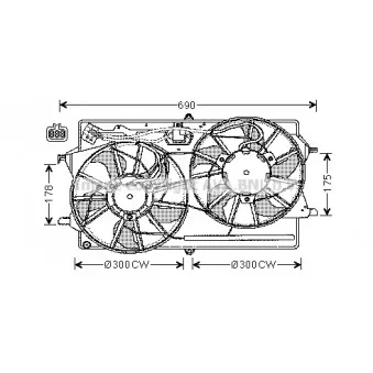 Ventilateur, refroidissement du moteur AVA QUALITY COOLING FD7505