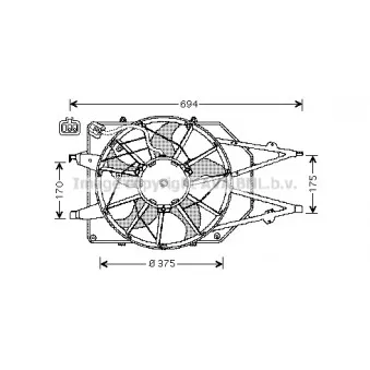 Ventilateur, refroidissement du moteur AVA QUALITY COOLING FD7508