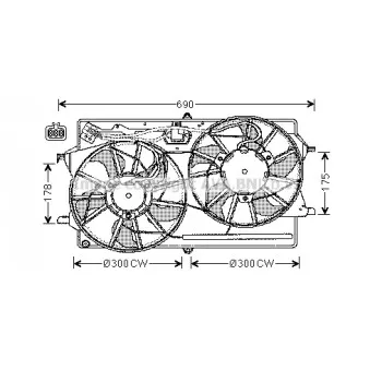Ventilateur, refroidissement du moteur AVA QUALITY COOLING FD7510