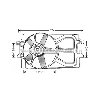 Ventilateur, refroidissement du moteur AVA QUALITY COOLING FD7517