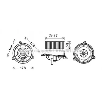 Moteur électrique, pulseur d'air habitacle AVA QUALITY COOLING FD8495