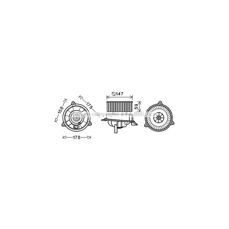 Moteur électrique, pulseur d'air habitacle AVA QUALITY COOLING FD8495