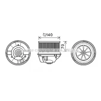 Moteur électrique, pulseur d'air habitacle AVA QUALITY COOLING FD8496