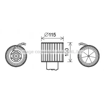 Moteur électrique, pulseur d'air habitacle AVA QUALITY COOLING FD8500